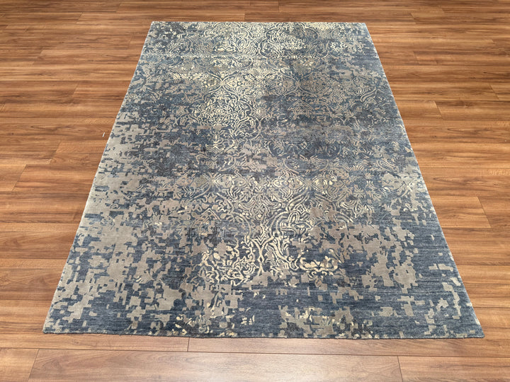 New Diamond Original Hand Woven Gray Wool Bamboo Carpet 172x245 4.21 Square Meters - 5x8 ft