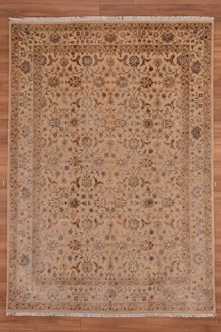 Hint Uşağı Orjinal El Dokuması Bej Yün Bambu Halı 170x243 4.13 Metrekare - 5x8 ft