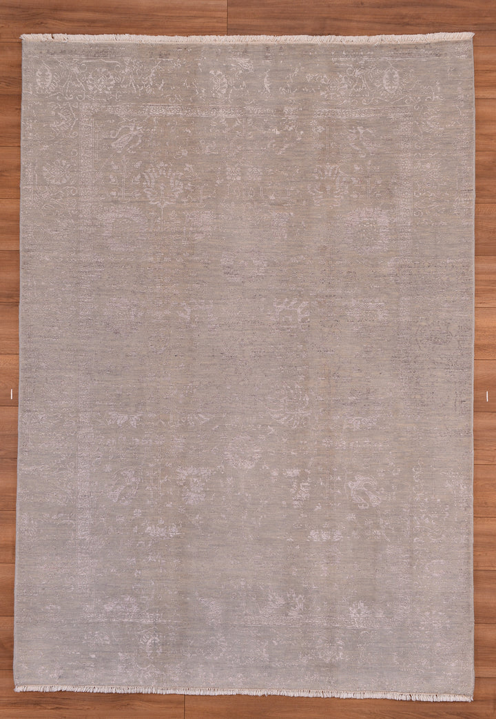 New Diamond Orjinal El Dokuması Gri Yün Bambu Halı 168x238 3.99 Metrekare - 5x8 ft