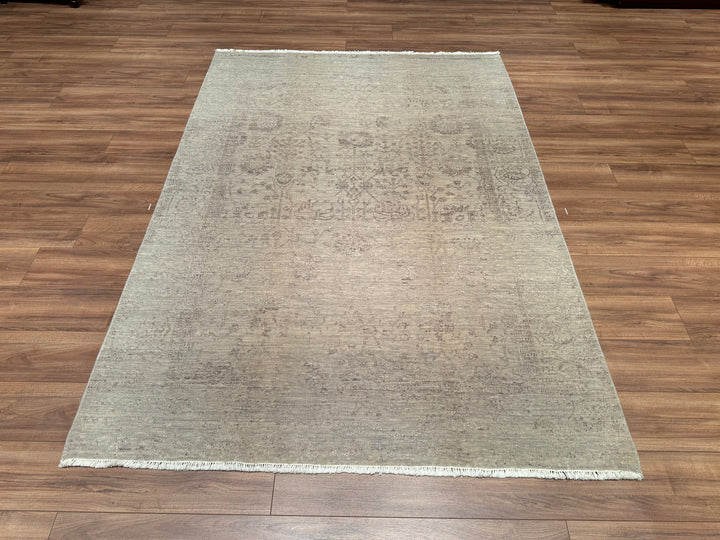 New Diamond Orjinal El Dokuması Gri Yün Bambu Halı 168x238 3.99 Metrekare - 5x8 ft