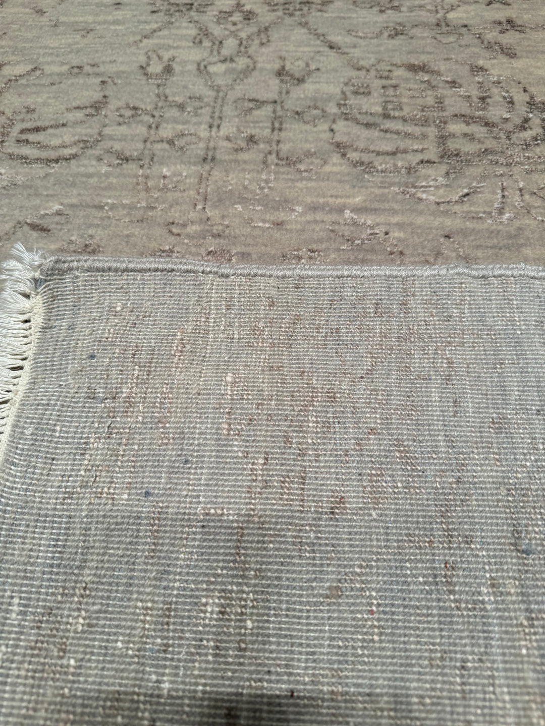 New Diamond Original Hand Woven Gray Wool Bamboo Carpet 168x238 3.99 Square Meters - 5x8 ft