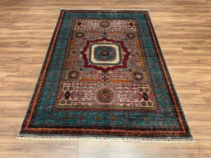 Mamluk Original Hand Woven Multi Vegetable Dyed Wool Carpet 167x238 6.44 Square Meters - 5x7 ft