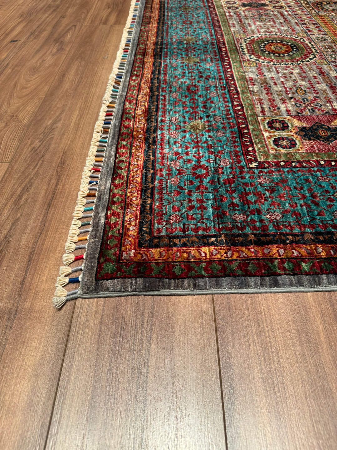 Mamluk Original Hand Woven Multi Vegetable Dyed Wool Carpet 167x238 6.44 Square Meters - 5x7 ft