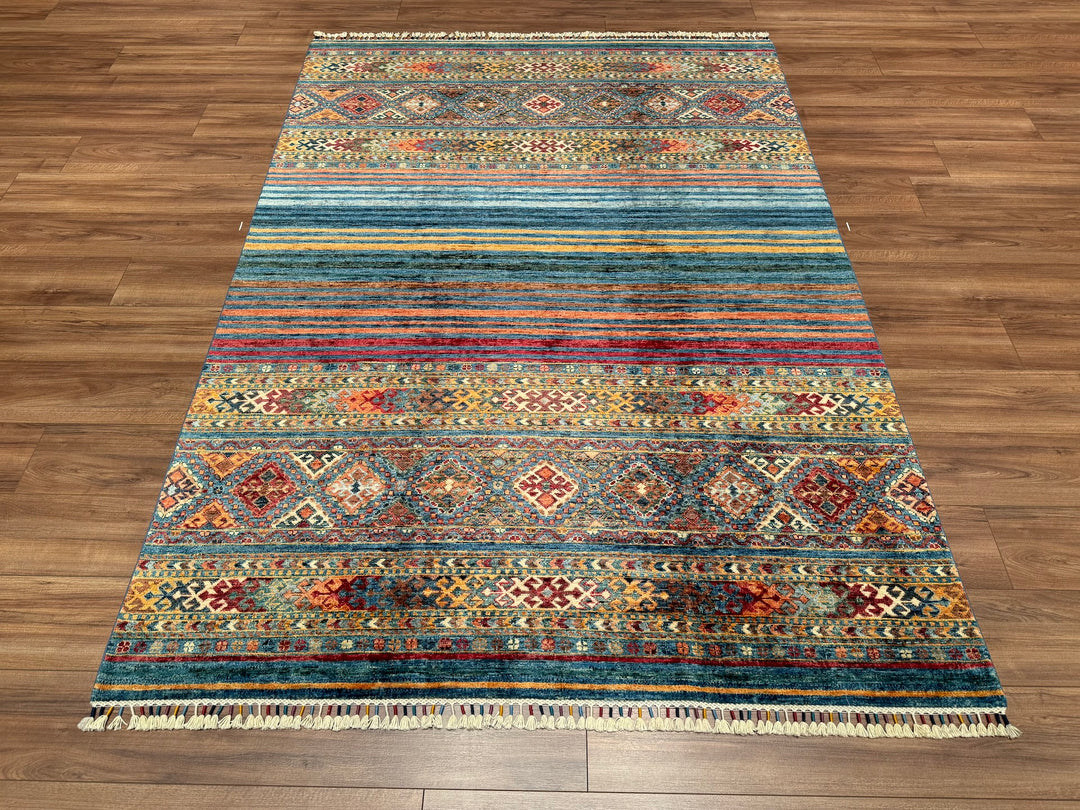 Khorjin Orjinal El Dokuması Multi Kök Boya Yün Halı 170x238 4.05 Metrekare - 5x8 ft