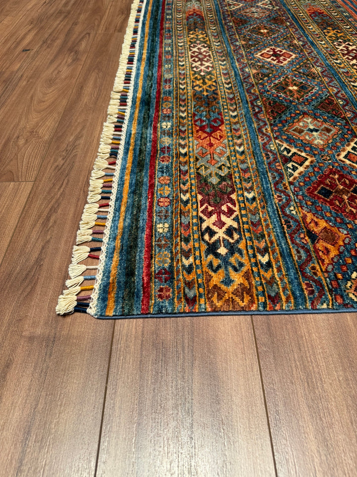 Khorjin Orjinal El Dokuması Multi Kök Boya Yün Halı 170x238 4.05 Metrekare - 5x8 ft