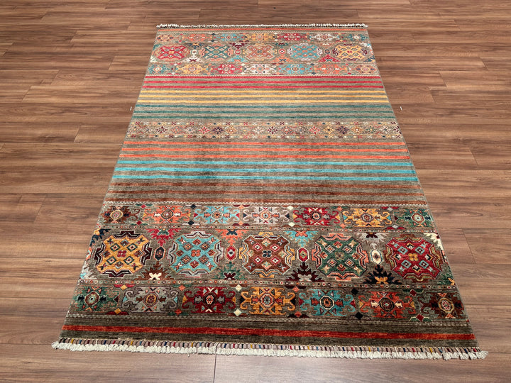 Khorjin Original Hand Woven Multi Vegetable Dyed Wool Carpet 167x253 4.23 Square Meters - 5x8 ft