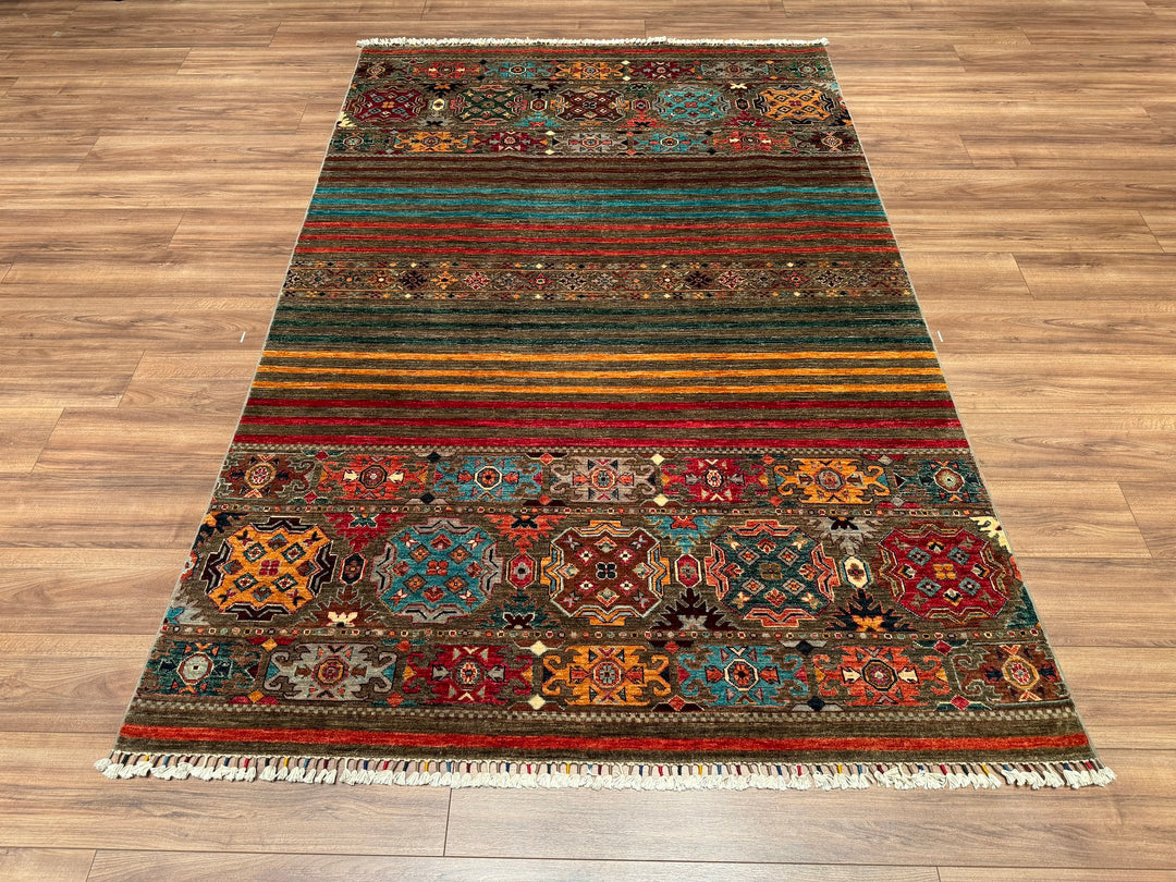 Khorjin Original Hand Woven Multi Vegetable Dyed Wool Carpet 167x253 4.23 Square Meters - 5x8 ft