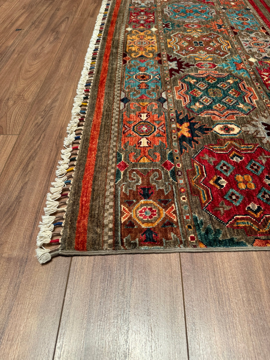 Khorjin Original Hand Woven Multi Vegetable Dyed Wool Carpet 167x253 4.23 Square Meters - 5x8 ft