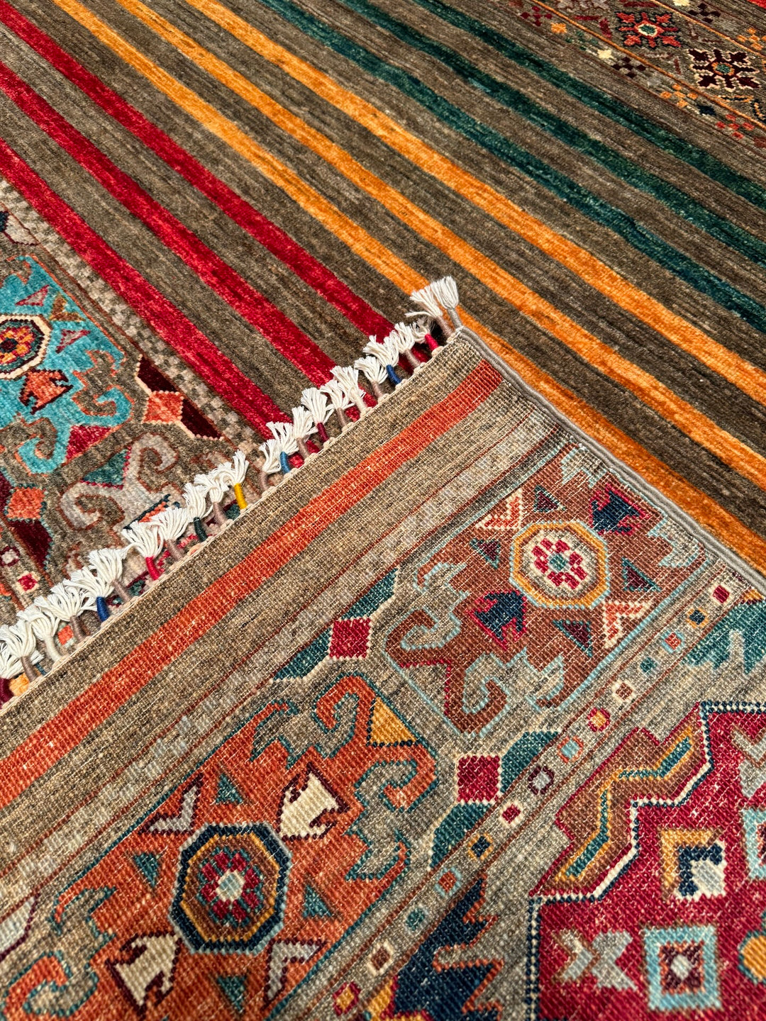 Khorjin Original Hand Woven Multi Vegetable Dyed Wool Carpet 167x253 4.23 Square Meters - 5x8 ft