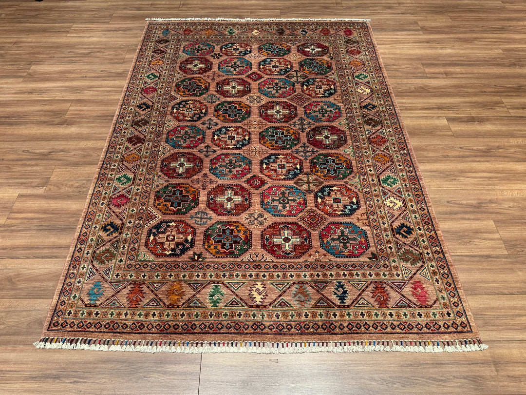 Veziri Original Hand Woven Beige Vegetable Dyed Wool Carpet 177x250 4.43 Square Meters - 6x8 ft