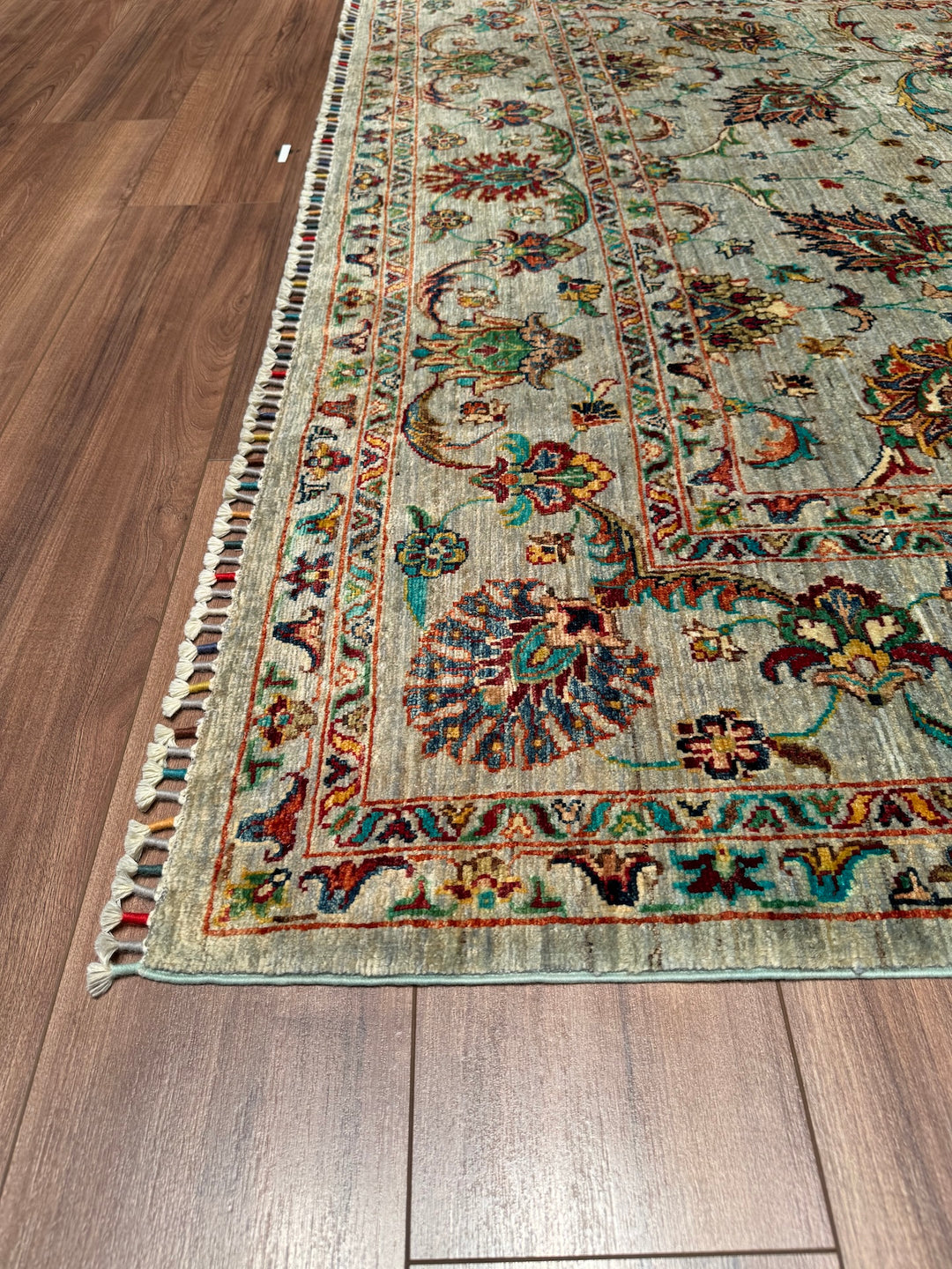 Sultani Binbirgece Original Hand Woven Green Vegetable Dyed Wool Carpet 208x296 6.16 Square Meters - 7x10 ft