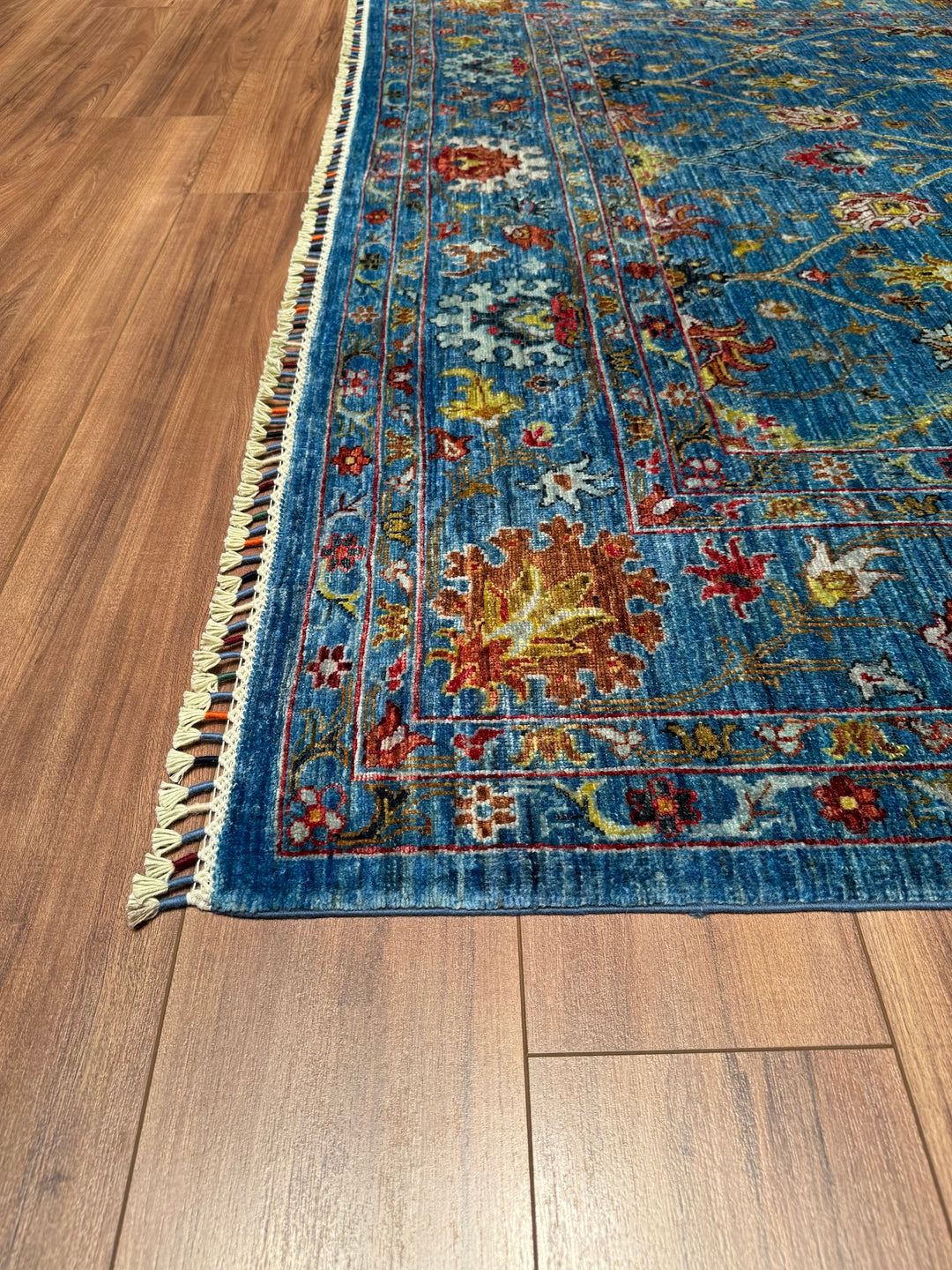 Sultani Binbirgece Original Hand Woven Blue Vegetable Dyed Wool Carpet 216x304 6.57 Square Meters - 6x10 ft