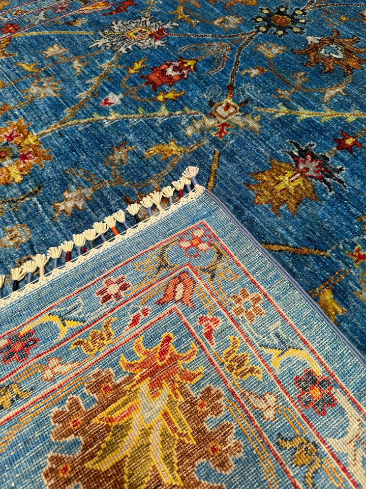 Sultani Binbirgece Original Hand Woven Blue Vegetable Dyed Wool Carpet 216x304 6.57 Square Meters - 6x10 ft