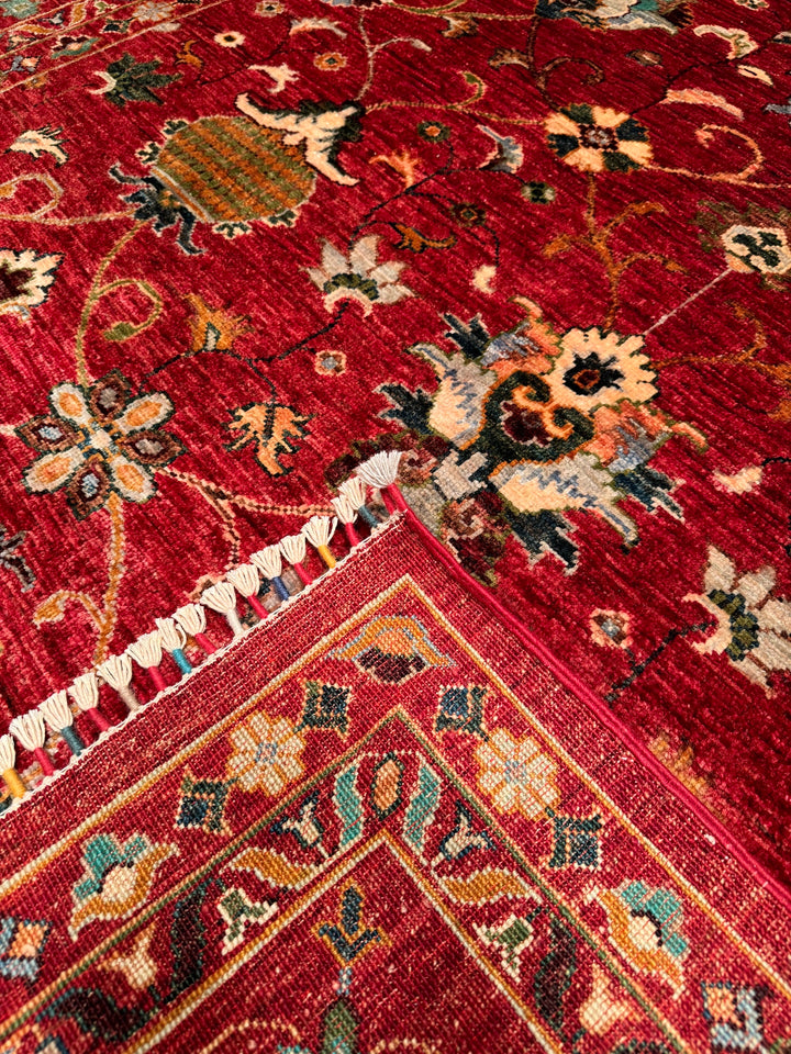 Sultani Binbirgece Original Hand Woven Red Vegetable Dyed Wool Carpet 207x313 6.48 Square Meters - 7x10 ft