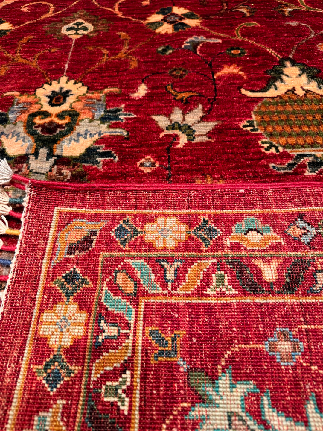 Sultani Binbirgece Original Hand Woven Red Vegetable Dyed Wool Carpet 207x313 6.48 Square Meters - 7x10 ft