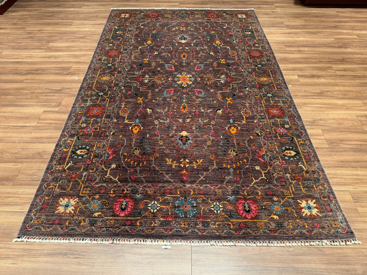 Sultani Binbirgece Original Hand Woven Brown Vegetable Dyed Wool Carpet 202x321 6.48 Square Meters - 6x10 ft