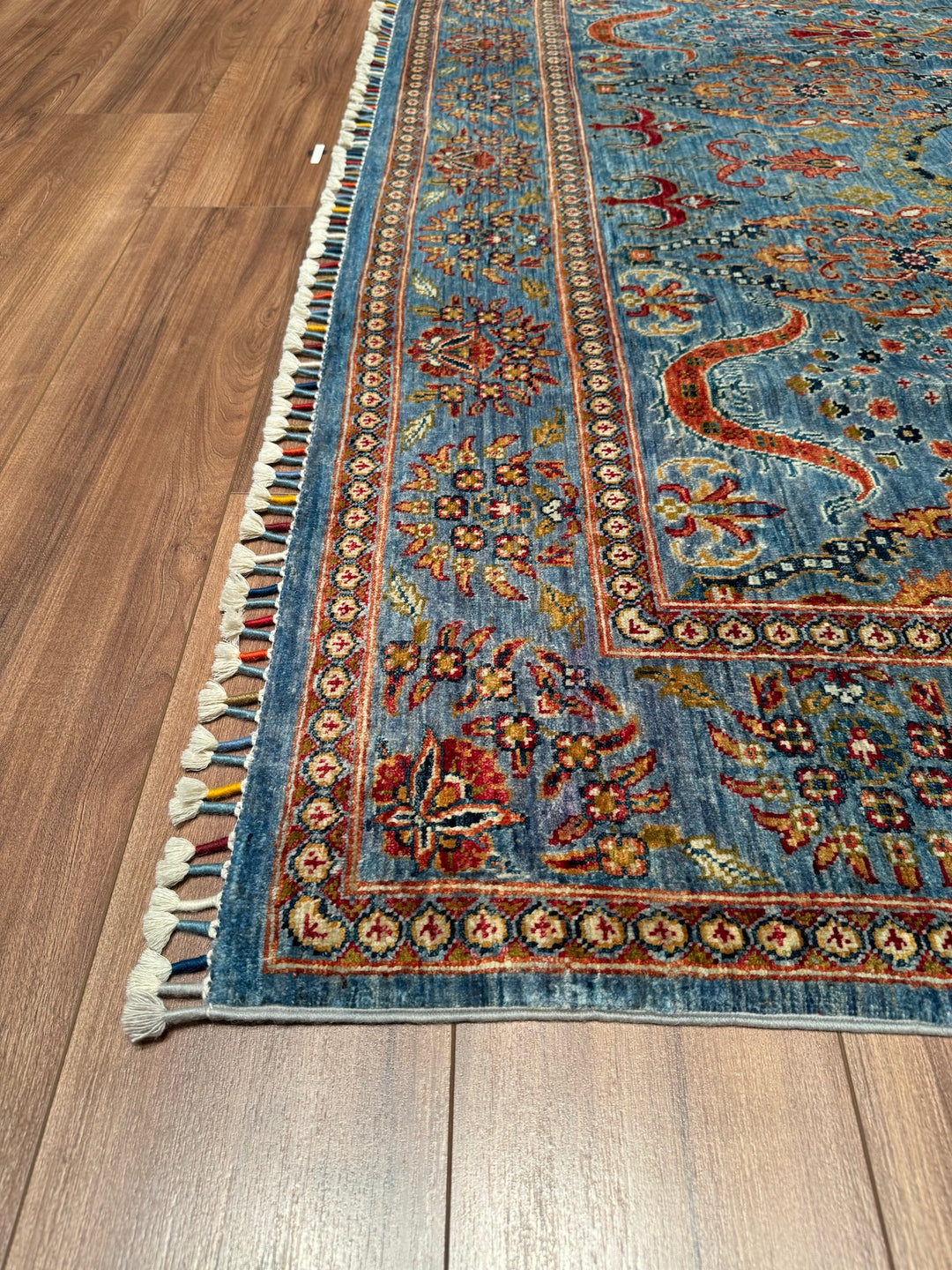 Sultani Binbirgece Original Hand Woven Blue Vegetable Dyed Wool Carpet 206x293 6.04 Square Meters - 6x10 ft