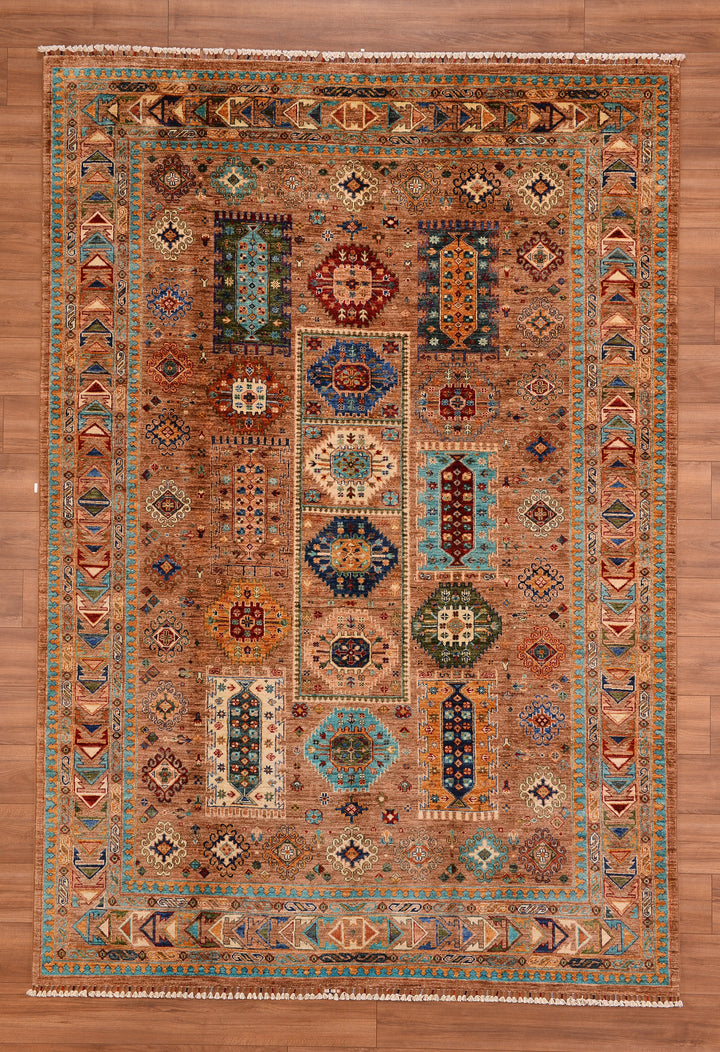 Veziri Original Hand Woven Beige Vegetable Dyed Wool Carpet 211x305 6.44 Square Meters - 7x10 ft