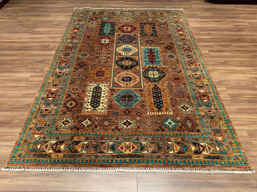 Veziri Original Hand Woven Beige Vegetable Dyed Wool Carpet 211x305 6.44 Square Meters - 7x10 ft