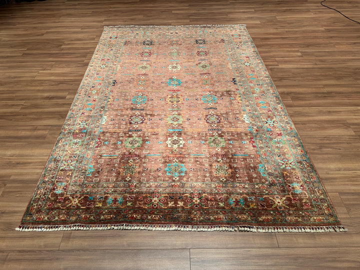 Veziri Bilcik Original Hand Woven Brown Vegetable Dyed Wool Carpet 216x314 6.78 Square Meters - 7x10 ft