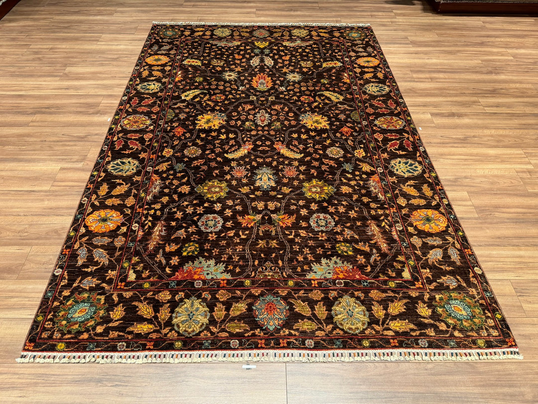 Sultani Binbirgece Original Hand Woven Brown Vegetable Dyed Wool Carpet 207x302 6.25 Square Meters - 6x10 ft