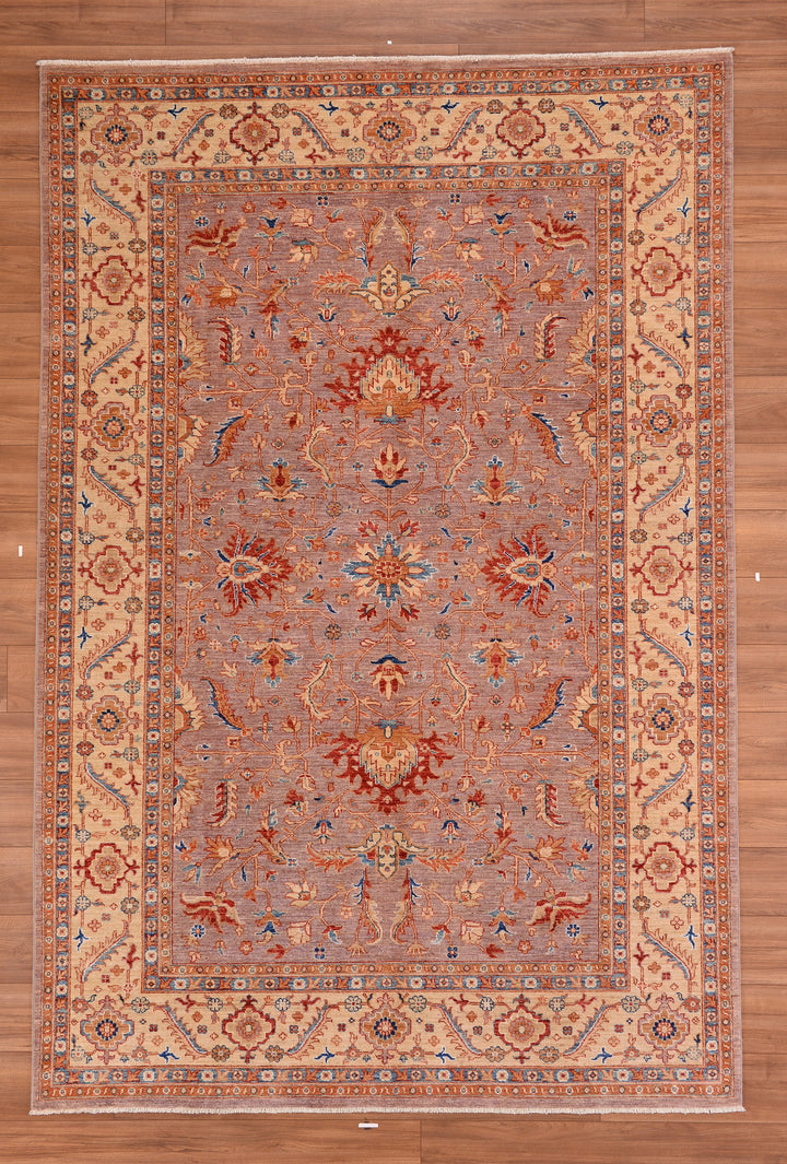 Uşak Original Hand Woven Beige Brown Vegetable Dyed Wool Carpet 200x299 5.98 Square Meters - 7x10 ft