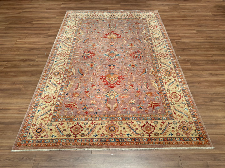 Uşak Original Hand Woven Beige Brown Vegetable Dyed Wool Carpet 200x299 5.98 Square Meters - 7x10 ft