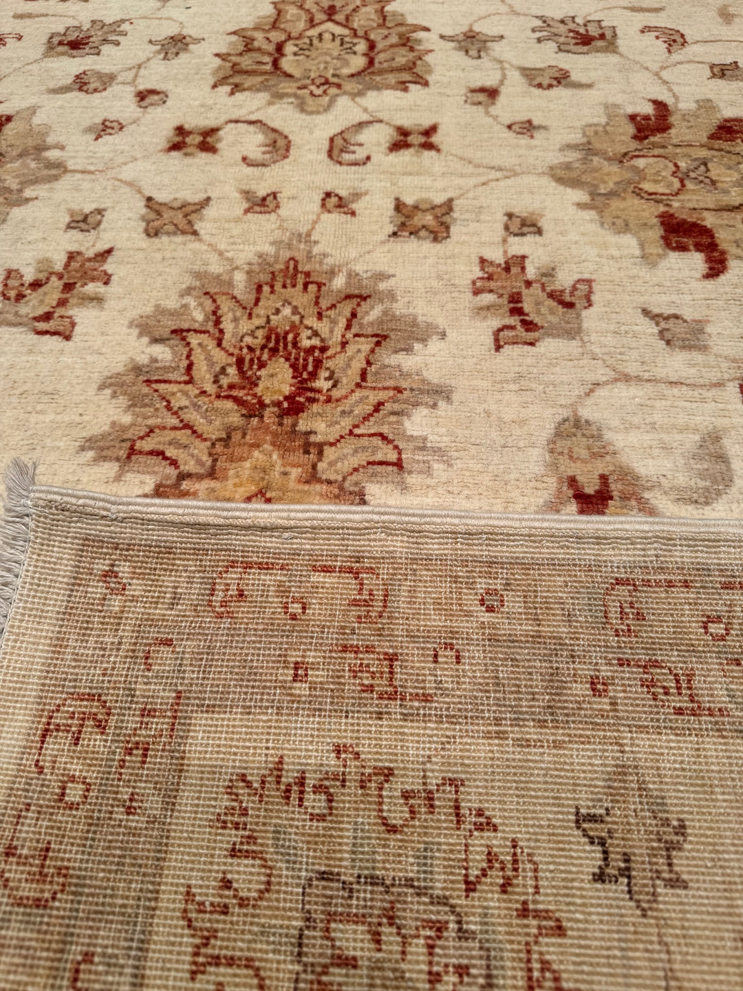 Uşak Original Hand Woven Beige Vegetable Dyed Wool Carpet 198x280 5.54 Square Meters - 7x10 ft