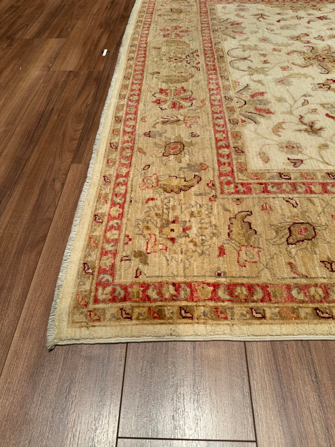 Uşak Original Hand Woven Beige Vegetable Dyed Wool Carpet 202x296 5.98 Square Meters - 7x10 ft