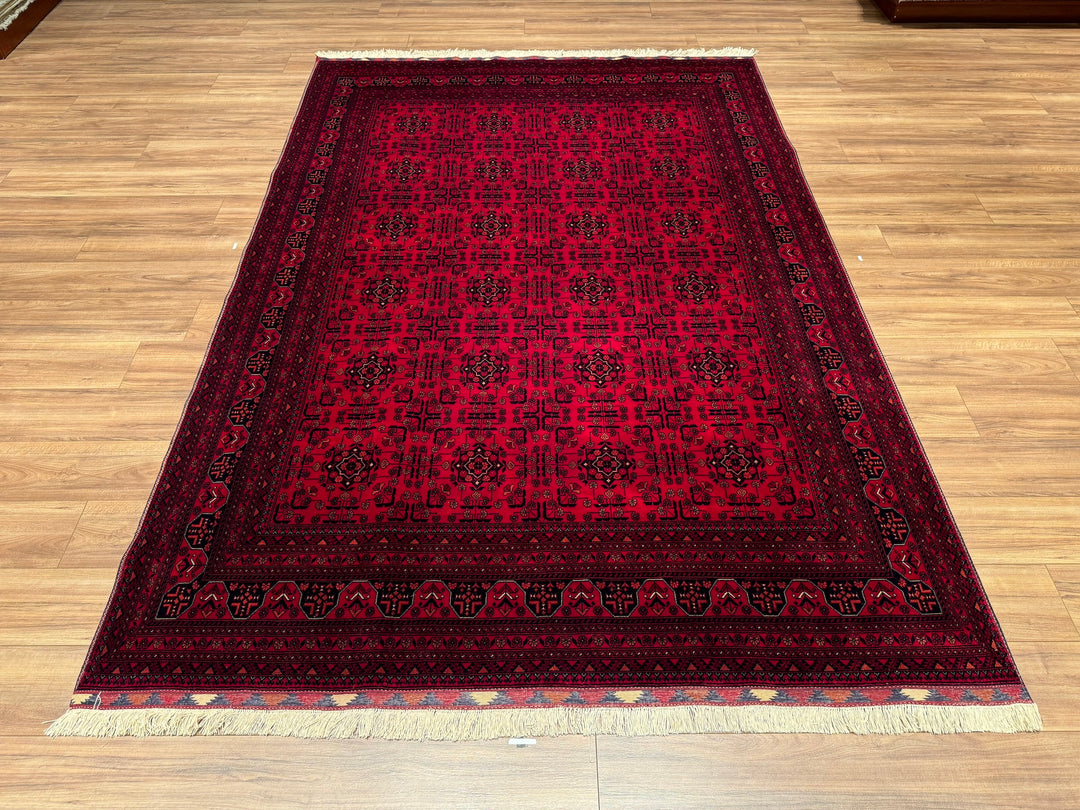 Afghan Carpet Bilcik Original Hand Woven Vegetable Dyed Wool 199x290 5.77 Square Meters - 7x10 ft