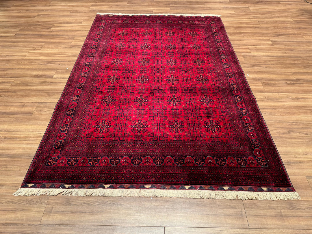 Afghan Carpet Bilcik Original Hand Woven Vegetable Dyed Wool 199x290 5.77 Square Meters - 7x10 ft