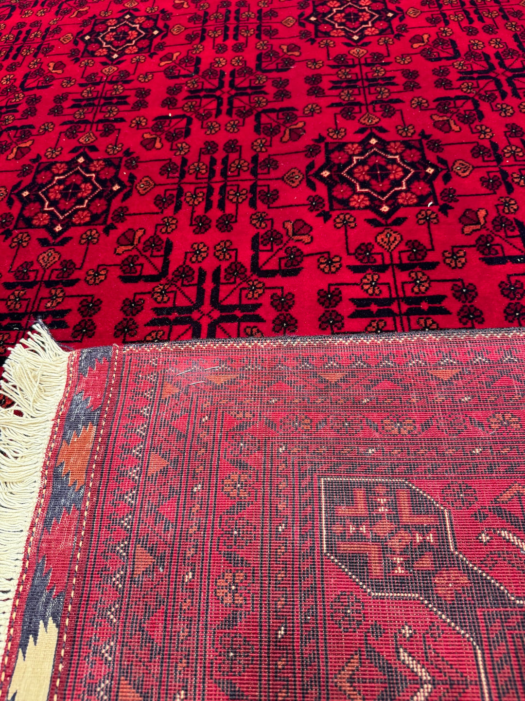 Afghan Carpet Bilcik Original Hand Woven Vegetable Dyed Wool 199x290 5.77 Square Meters - 7x10 ft