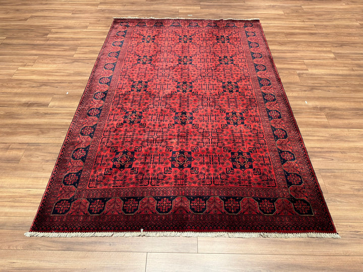 Afgan Halısı Khall Orjinal El Dokuması Kök Boya Yün 181x267 4.83 Metrekare - 6x8 ft