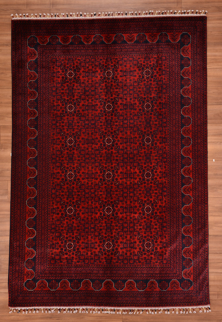 Afghan Carpet Hamyap Original Hand Woven Vegetable Dyed Wool 205x300 6.15 Square Meters - 7x10 ft