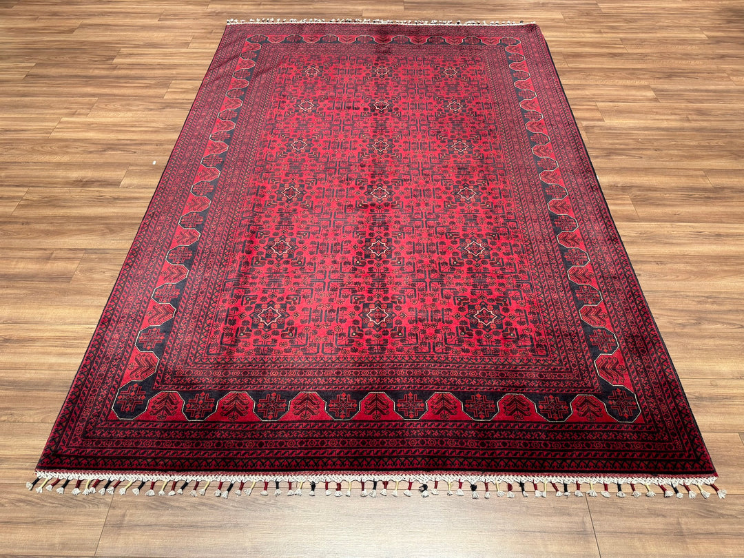 Afghan Carpet Hamyap Original Hand Woven Vegetable Dyed Wool 205x300 6.15 Square Meters - 7x10 ft