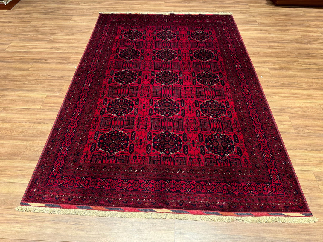 Afghan Carpet Bilcik Original Hand Woven Vegetable Dyed Wool 202x294 5.94 Square Meters - 7x10 ft