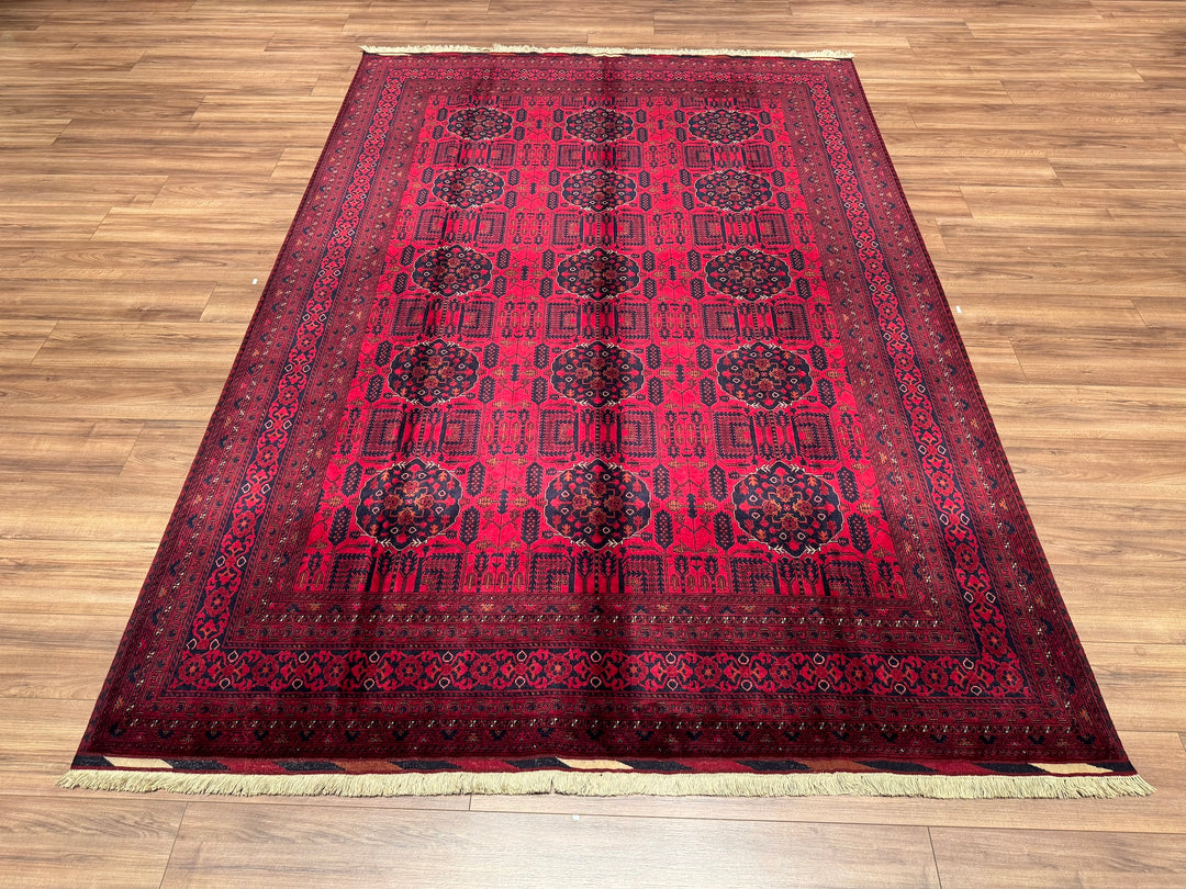 Afghan Carpet Bilcik Original Hand Woven Vegetable Dyed Wool 202x294 5.94 Square Meters - 7x10 ft