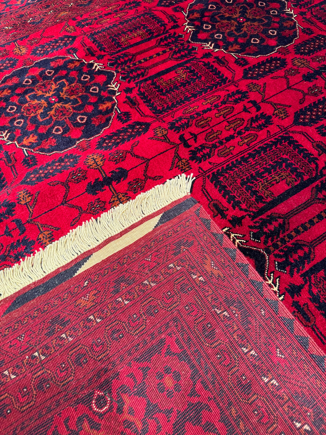 Afghan Carpet Bilcik Original Hand Woven Vegetable Dyed Wool 202x294 5.94 Square Meters - 7x10 ft