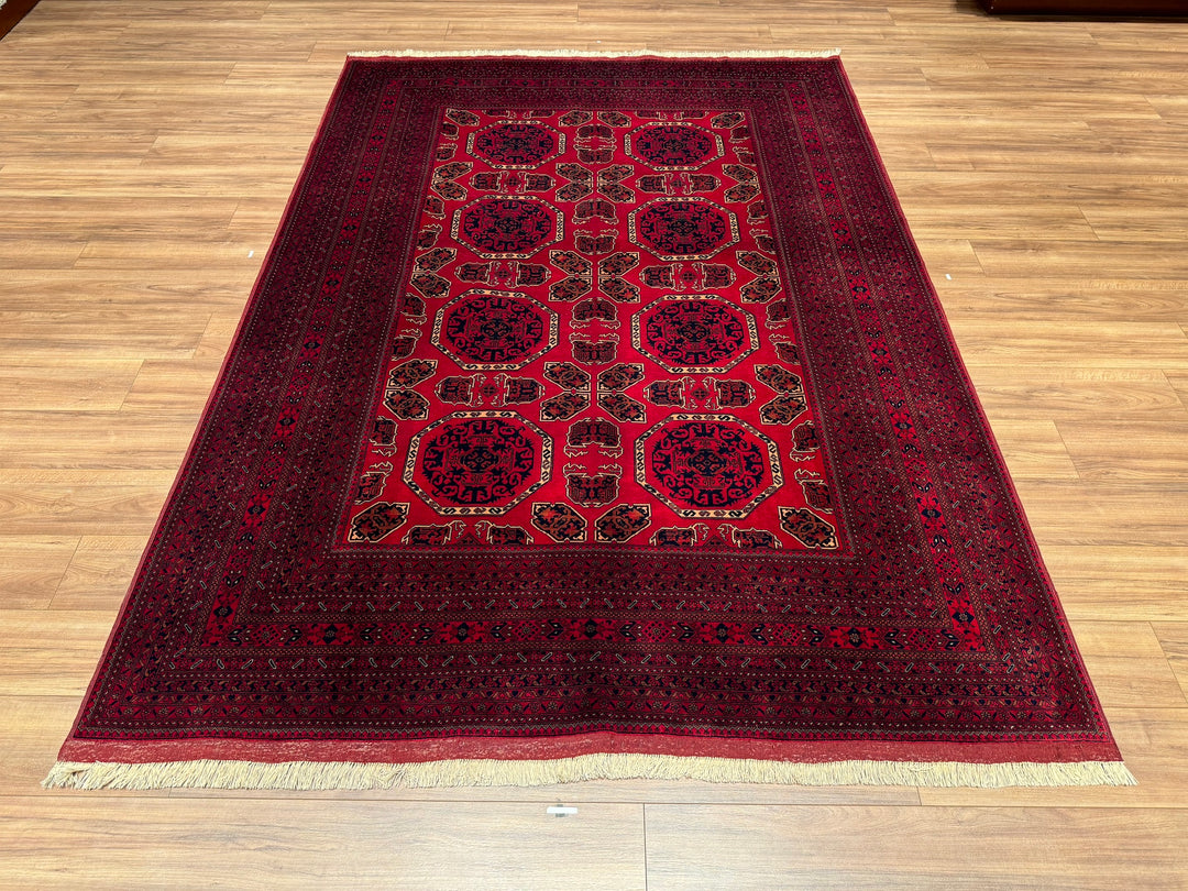 Afghan Carpet Bilcik Original Hand Woven Vegetable Dyed Wool 199x281 5.59 Square Meters - 6x8 ft