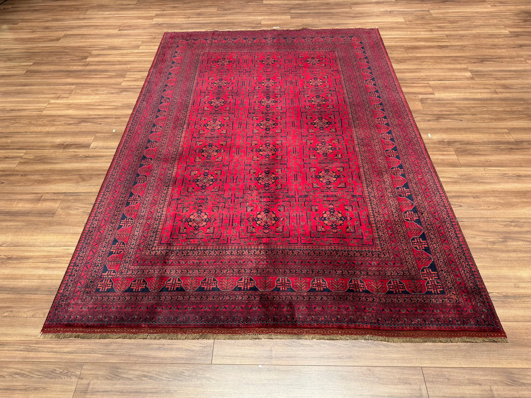 Afghan Carpet Bilcik Original Hand Woven Vegetable Dyed Wool 198x289 5.72 Square Meters - 7x10 ft