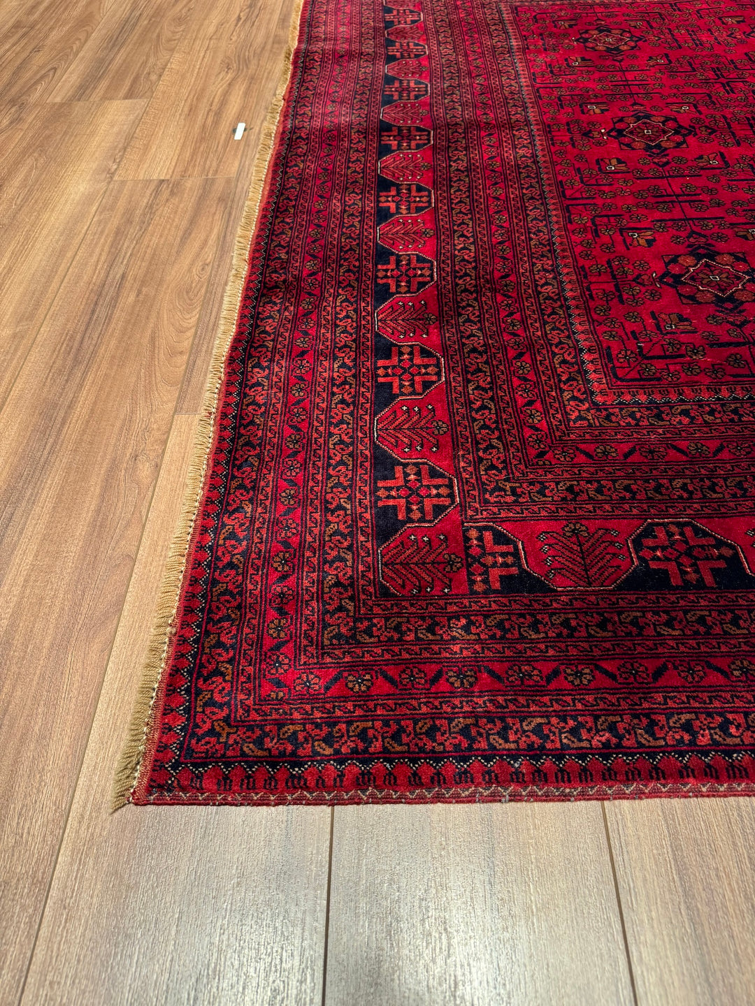 Afghan Carpet Bilcik Original Hand Woven Vegetable Dyed Wool 198x289 5.72 Square Meters - 7x10 ft