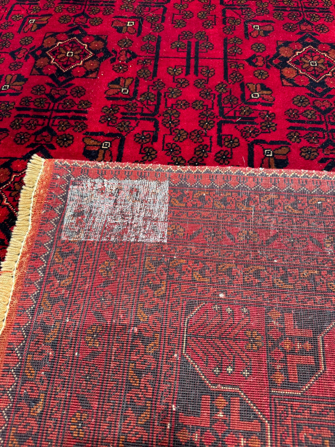 Afghan Carpet Bilcik Original Hand Woven Vegetable Dyed Wool 198x289 5.72 Square Meters - 7x10 ft