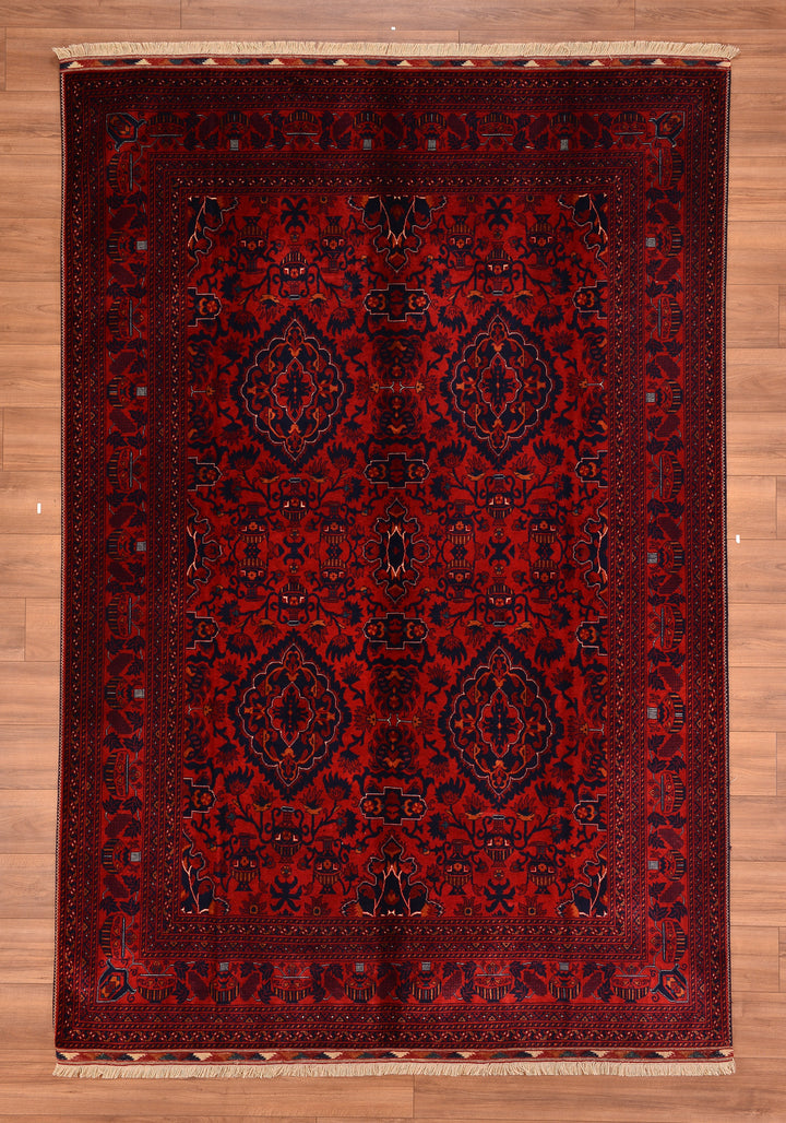 Afghan Carpet Bilcik Original Hand Woven Vegetable Dyed Wool 199x296 5.89 Square Meters - 7x10 ft