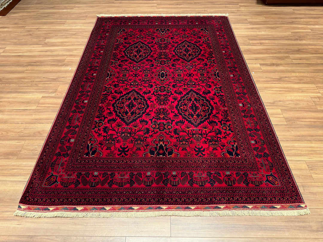 Afghan Carpet Bilcik Original Hand Woven Vegetable Dyed Wool 199x296 5.89 Square Meters - 7x10 ft