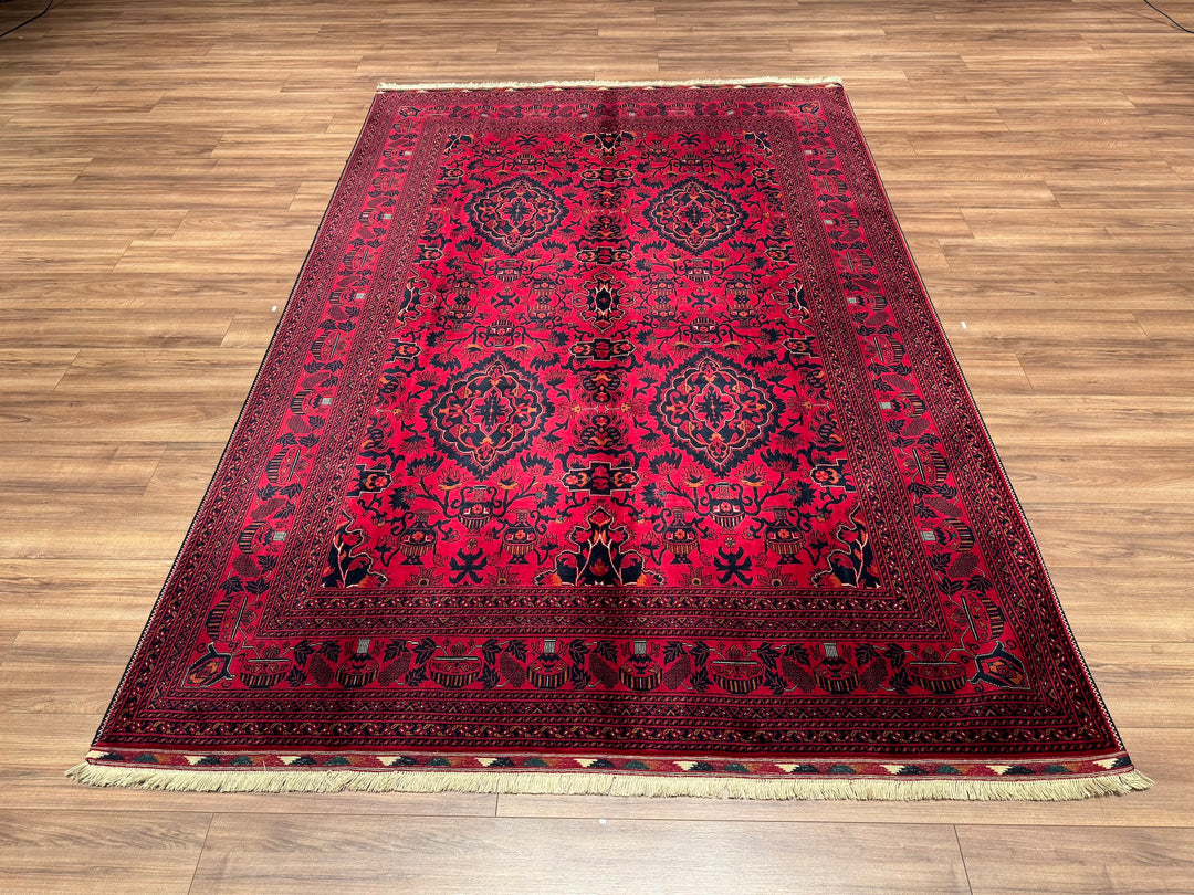 Afghan Carpet Bilcik Original Hand Woven Vegetable Dyed Wool 199x296 5.89 Square Meters - 7x10 ft