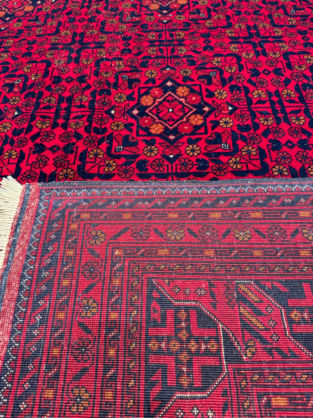 Afghan Carpet Bilcik Original Hand Woven Vegetable Dyed Wool 205x285 5.84 Square Meters - 7x10 ft