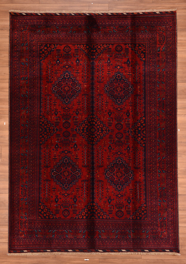 Afghan Carpet Bilcik Original Hand Woven Vegetable Dyed Wool 203x285 5.79 Square Meters - 7x10 ft