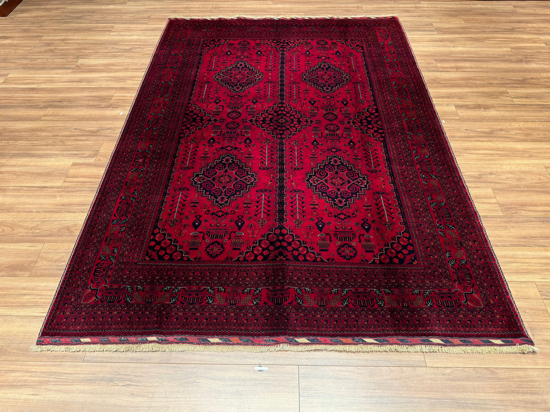 Afghan Carpet Bilcik Original Hand Woven Vegetable Dyed Wool 203x285 5.79 Square Meters - 7x10 ft