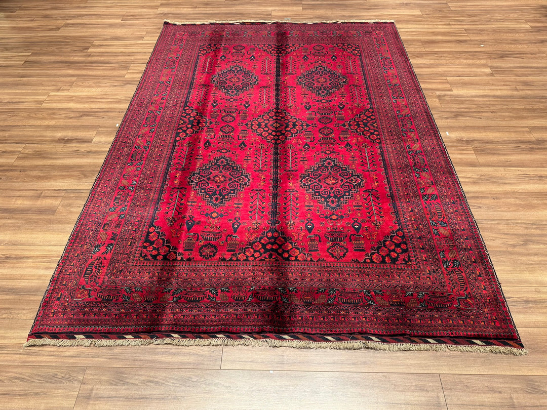 Afghan Carpet Bilcik Original Hand Woven Vegetable Dyed Wool 203x285 5.79 Square Meters - 7x10 ft