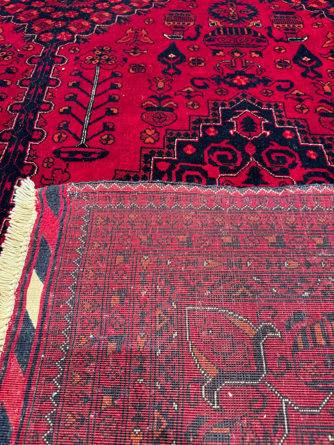 Afghan Carpet Bilcik Original Hand Woven Vegetable Dyed Wool 203x285 5.79 Square Meters - 7x10 ft